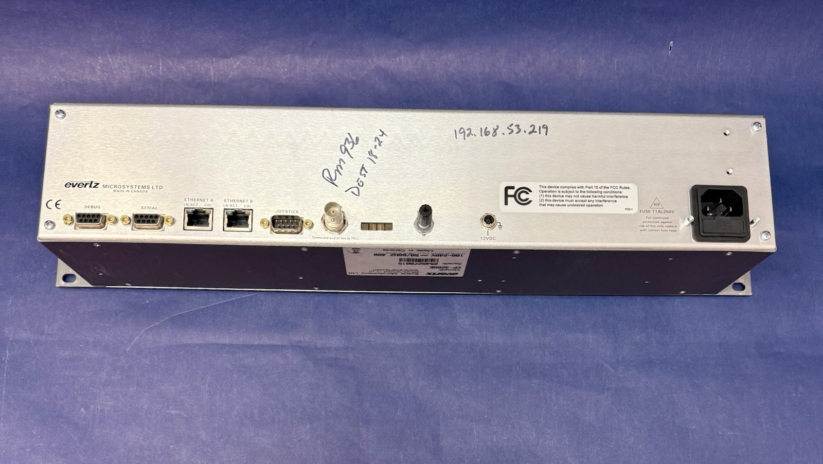 Evertz CP-3208E Eight Destination Remote Control Panel (up to 32 Sources)