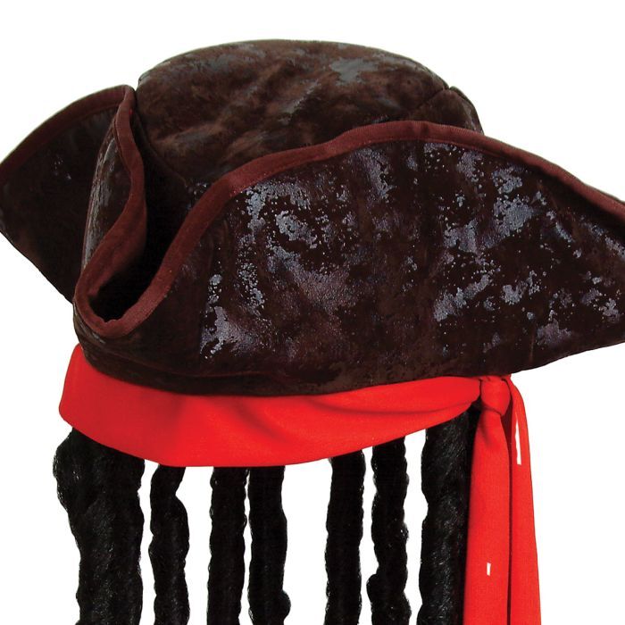Beistle Caribbean Pirate Hat with Dreadlocks