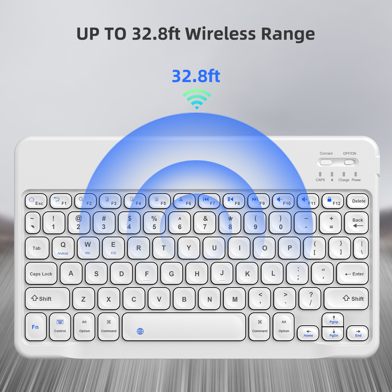 LED Rechargeable Smart Wireless Bluetooth Keyboard For Android Windows IOS Mac