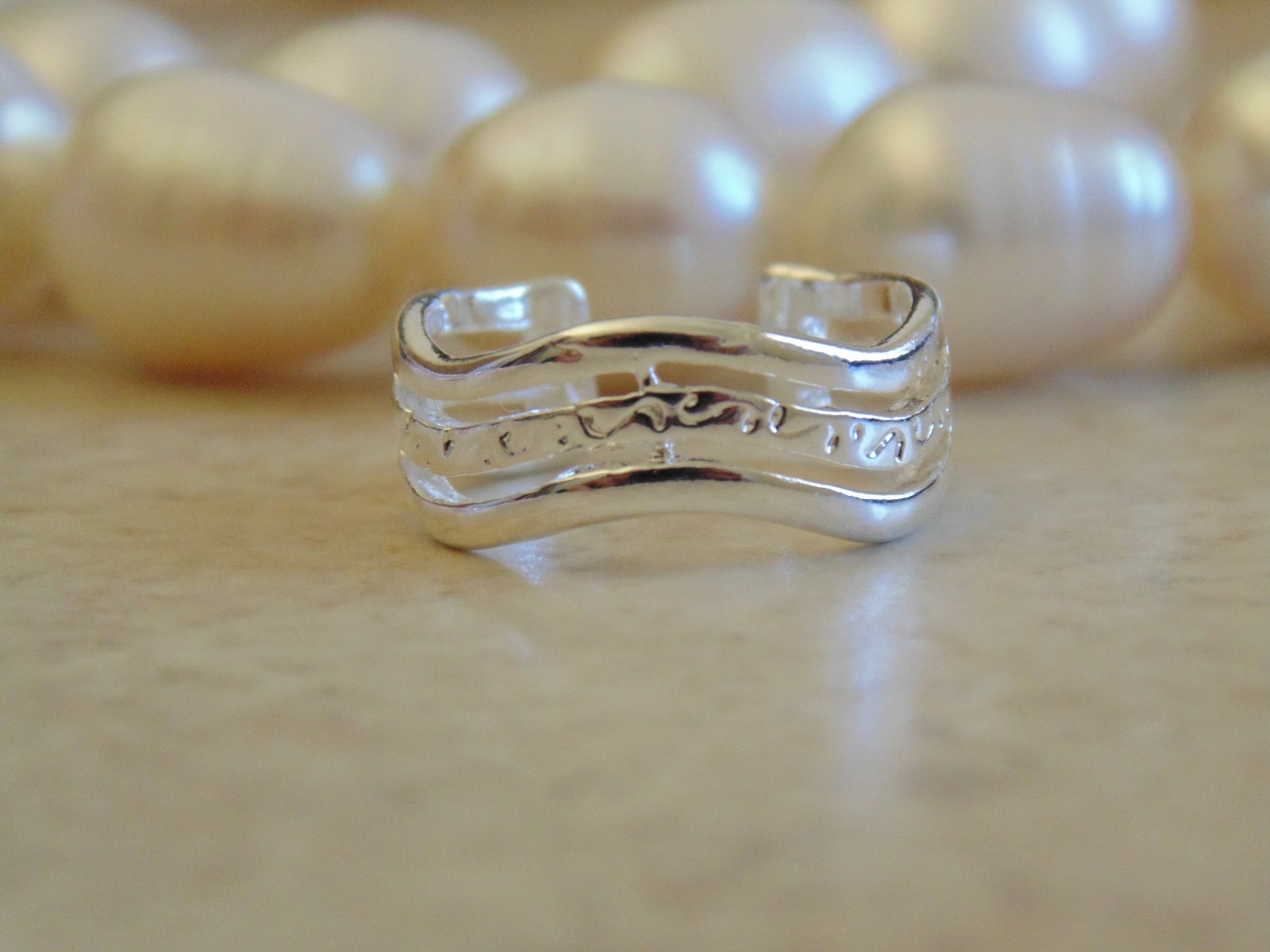 .925 Sterling Silver Charm Cuff Jewellery Toe Ring.