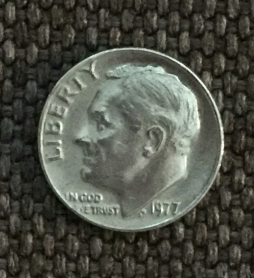 1977 P Roosevelt dime, very nice, actual coin in picture, free shipping.