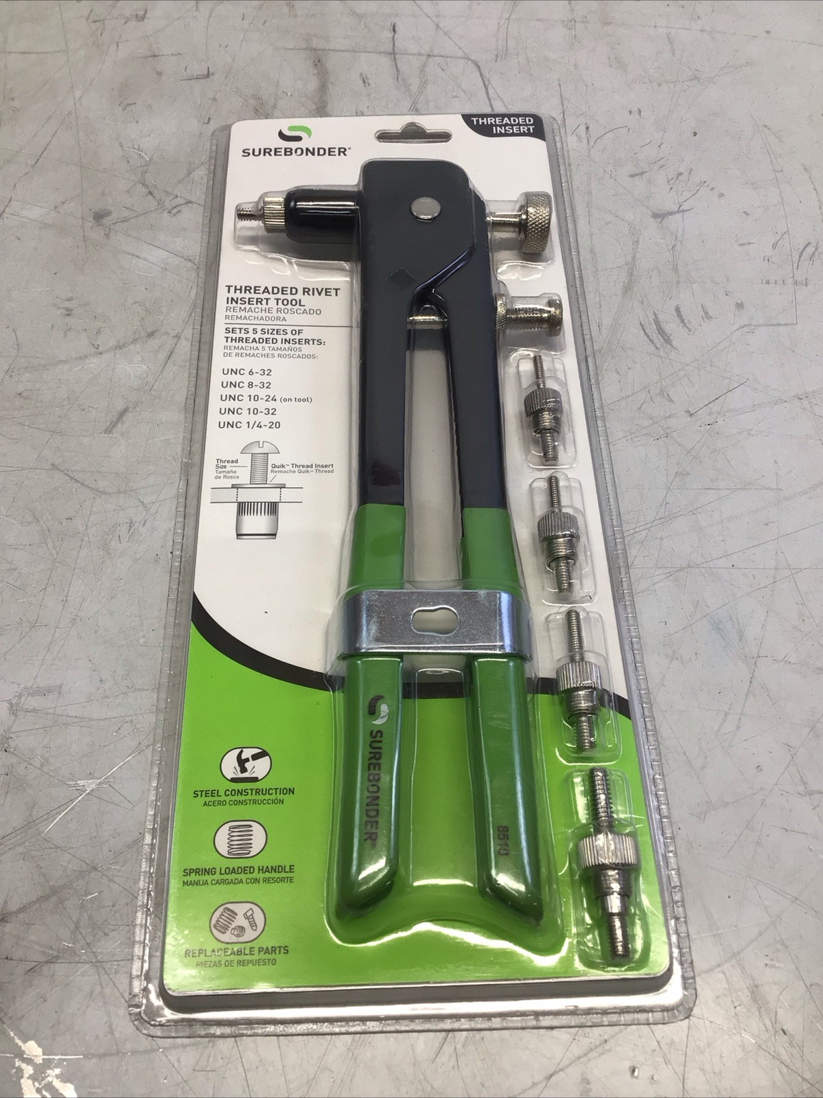 Surebonder Threaded Rivet Insert Tool For Metal Fiberglass Plastic
