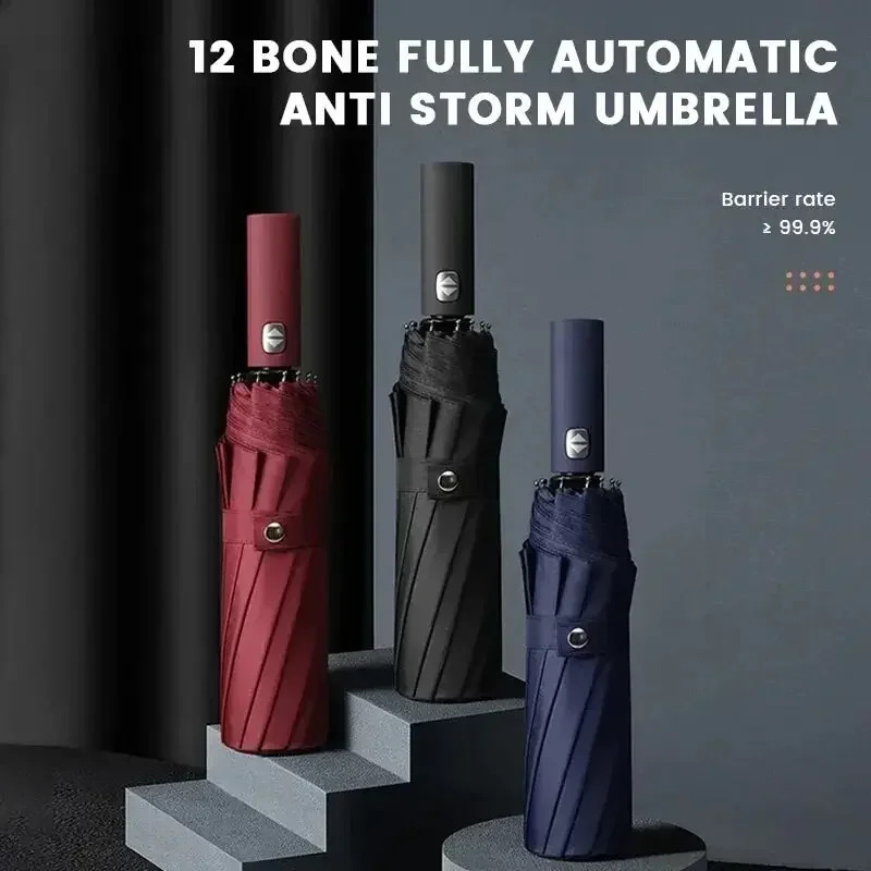 Automatic Umbrella Three Fold UV Resistant Windproof Daily Outdoor Umbrellas