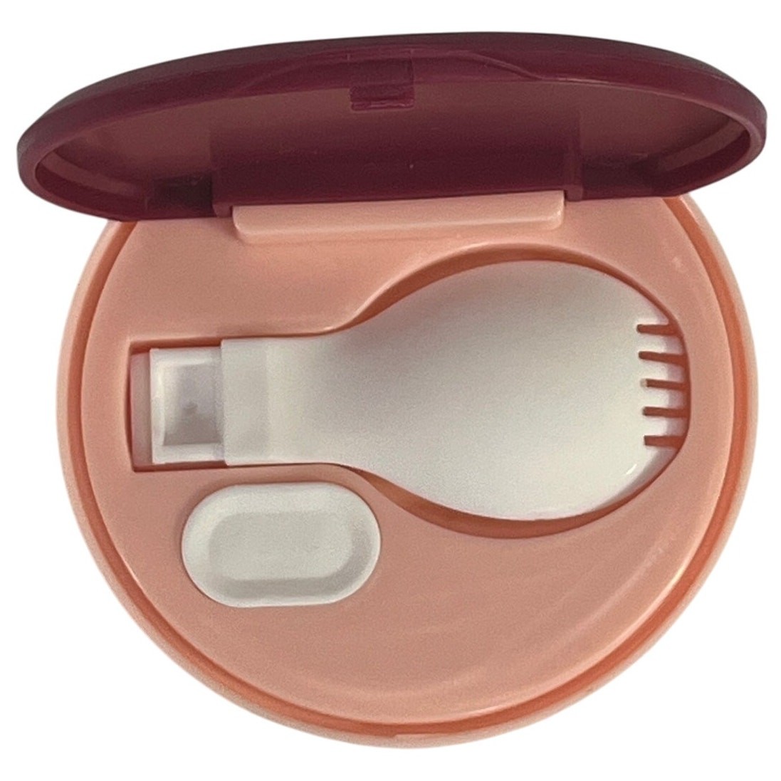 Blush Pink Travel Spork Utensil Set Compact Case