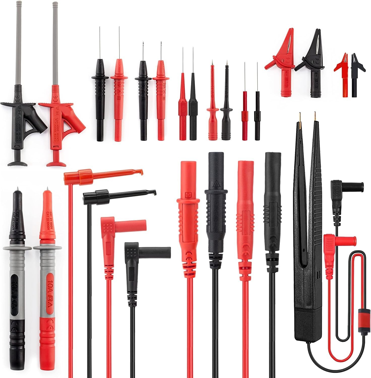 23PCS Multimeter Leads Kit with Replaceable Precision Probes Set and Alligat...