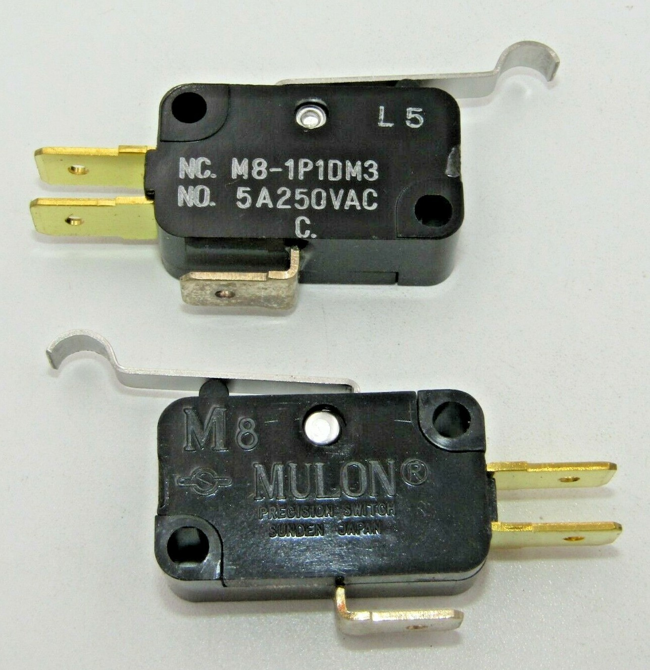 ( 2 PCS ) Microswitch Mulon M8-1P1DM3 SPDT Lever Switch 5A 250VAC