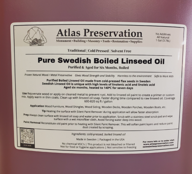 Pure Swedish Boiled Linseed Oil - 1 Gallon