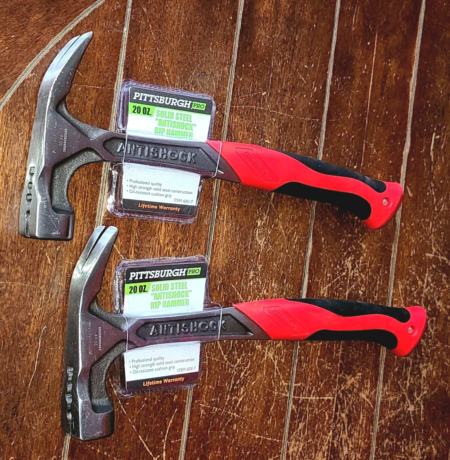 Lot of 2 PITTSBURGH 20oz. Steel "Antishock" Rip Hammers w/Milled Face #60517