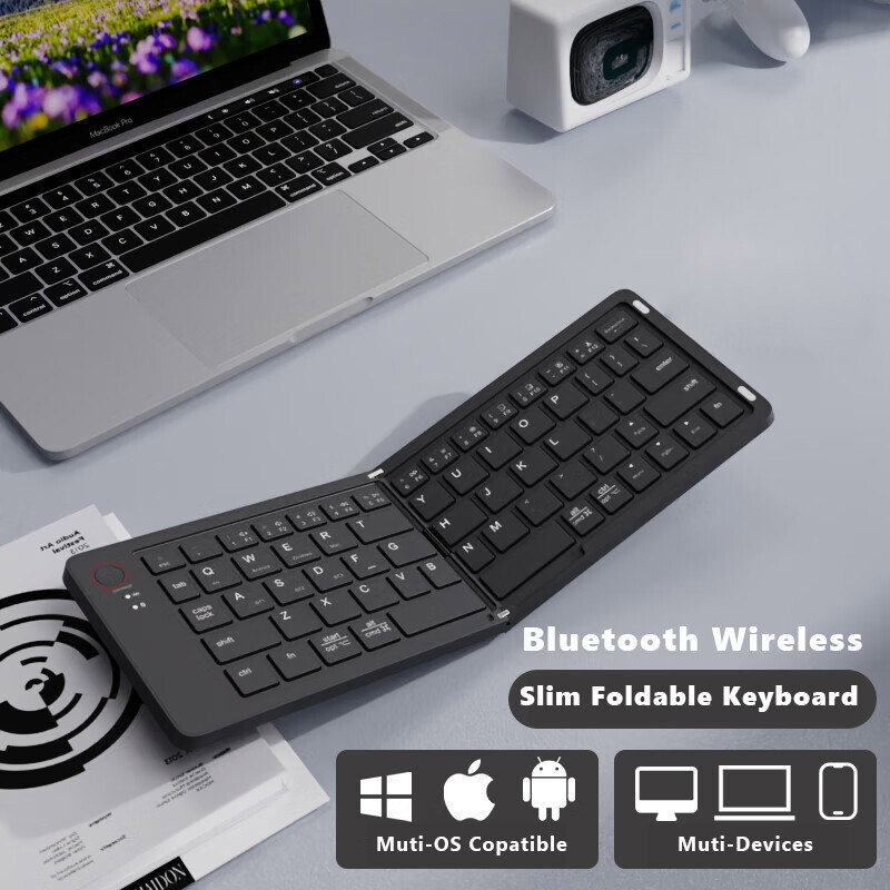 Foldable Quiet 67Key Bluetooth Keyboard for iOS iPhone iPad Tablet Android Phone
