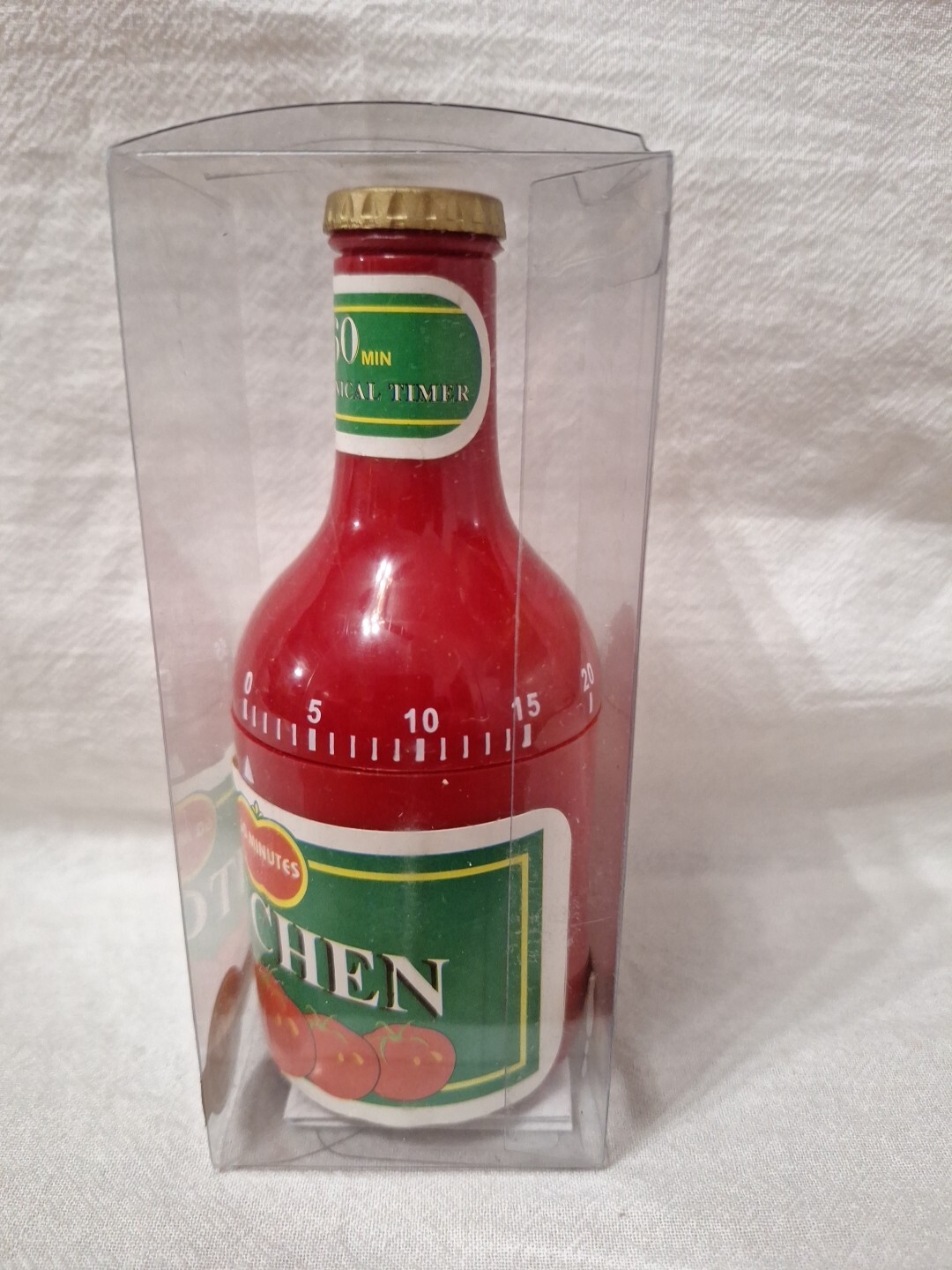 Mechanical Kitchen Timer Tomato Ketchup Design 60 Mins Duration Novelty Timer