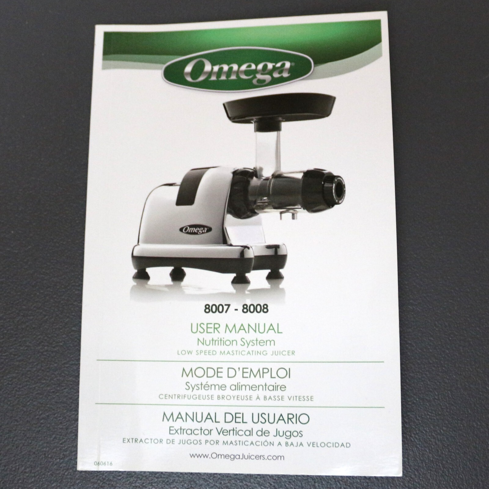 Omega Juicer Replacement Part User Manual 8007 - 8008 with recipes