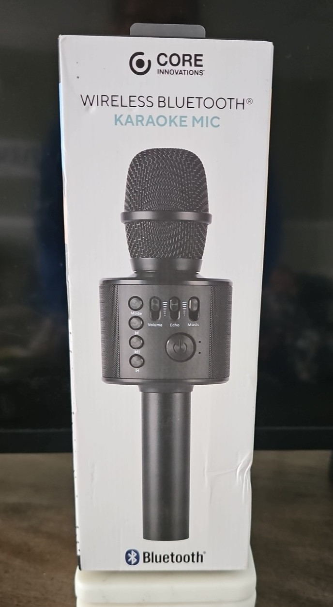 Core Innovations KRMC101BL Wireless Bluetooth Karaoke Microphone Color Black