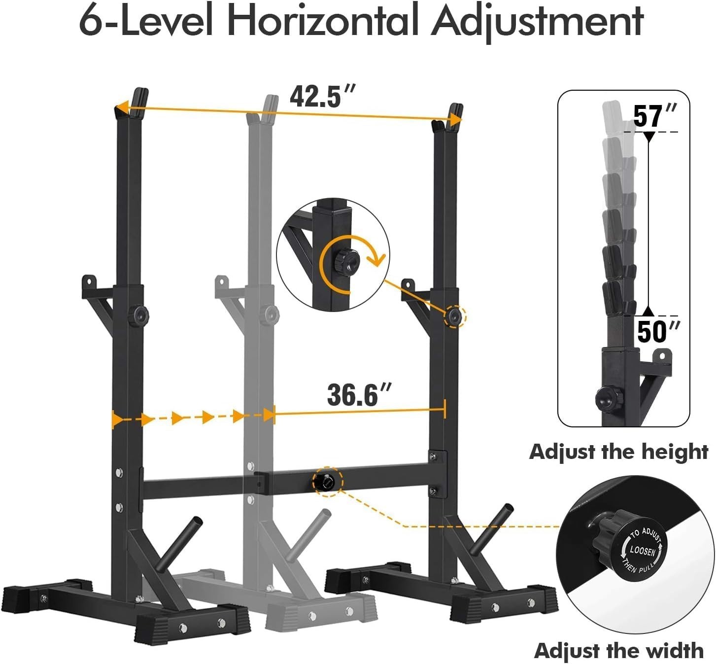 Multi-Functional Barbell Rack with Safety Locking