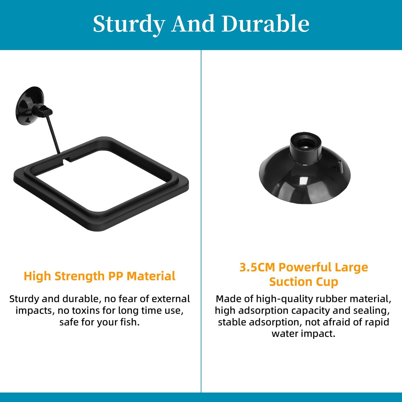 DaToo Fish Feeding Ring Aquarium Square Floating Food Feeder Circle black