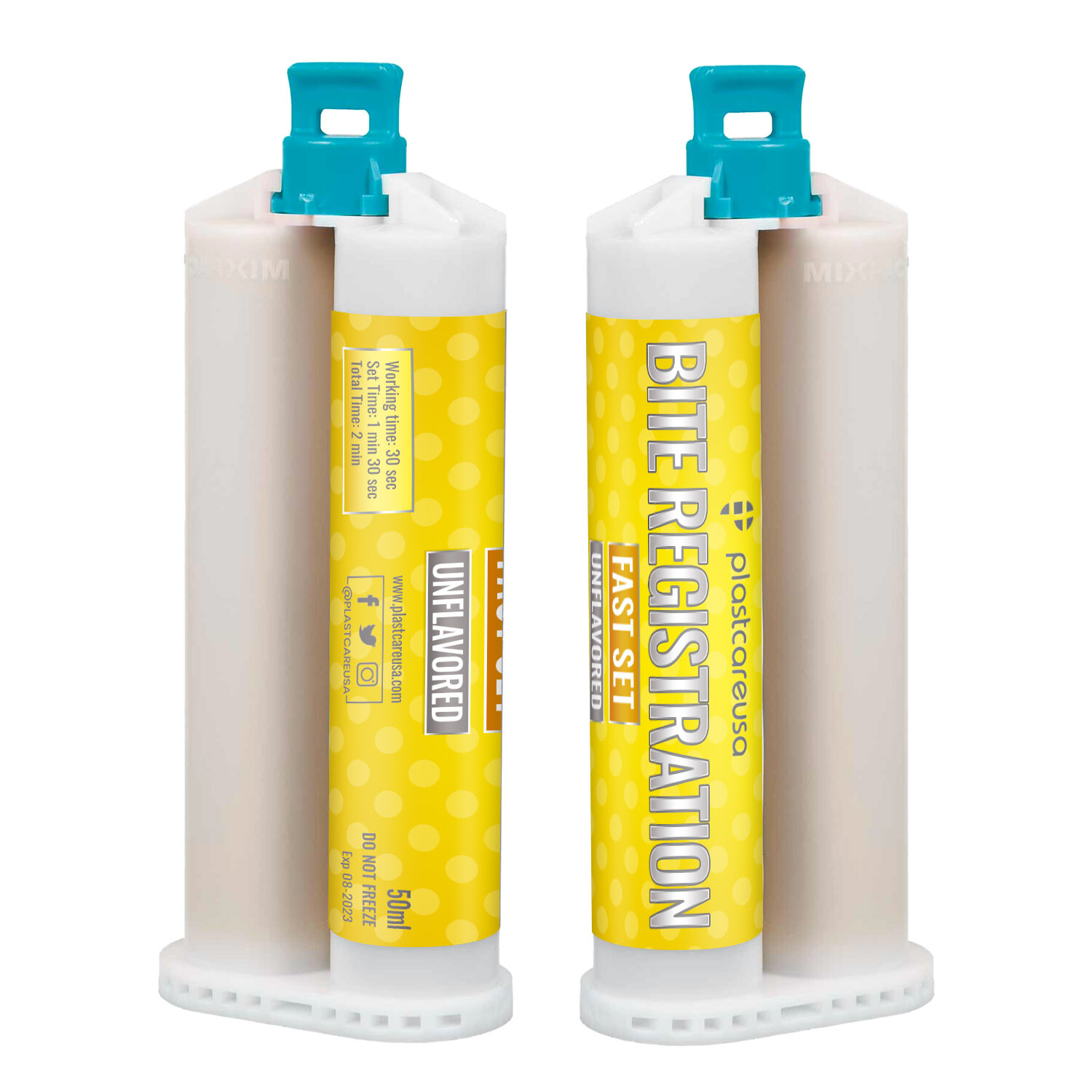 10 FAST Set Bite Registration Impression Material, Unflavored, 50ml Cartridges