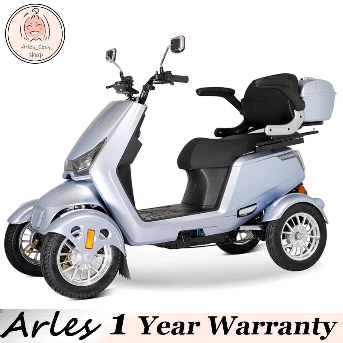 800W Heavy Duty Mobility Scooter 31 Mile 4 Wheel 440lb Capatity for Adult Senior
