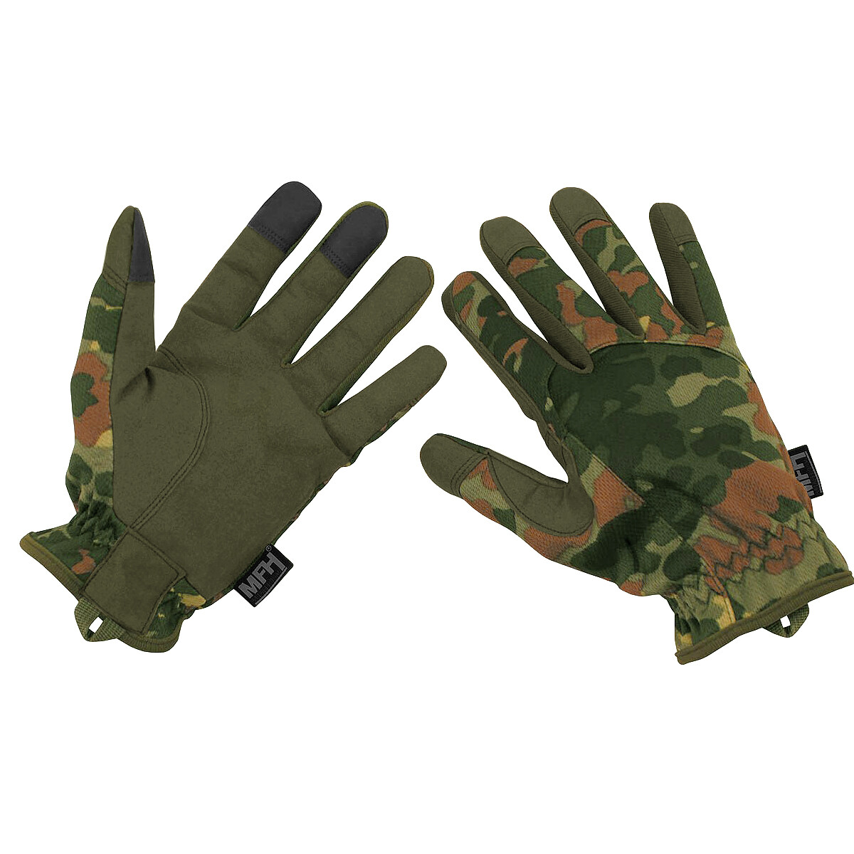 MFH Lightweight Gloves Touch Screen Army Combat Guard Hiking Work Flecktarn Camo