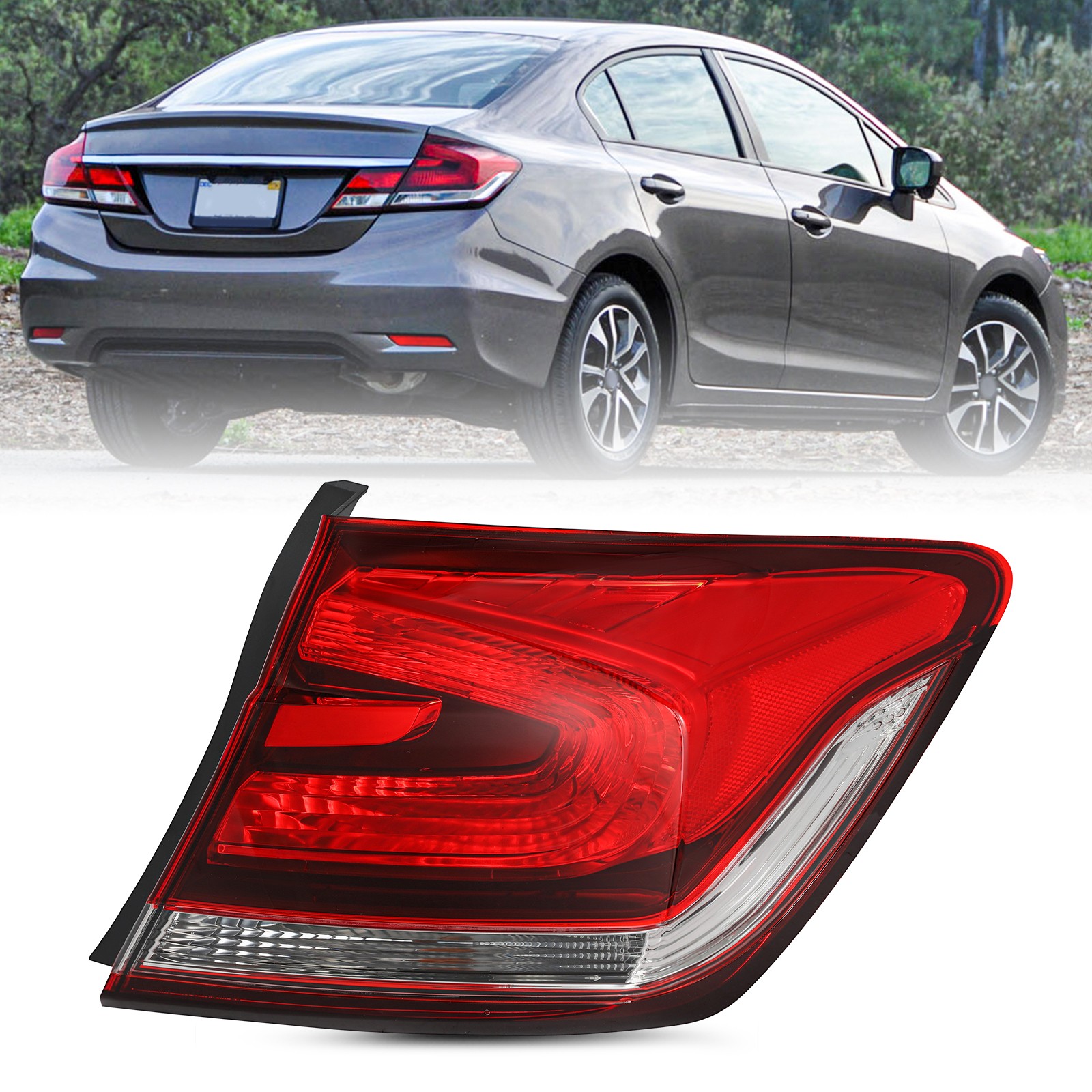 For 2013-2015 Honda Civic Sedan Outer Tail Light Right Passenger Rear Brake Lamp