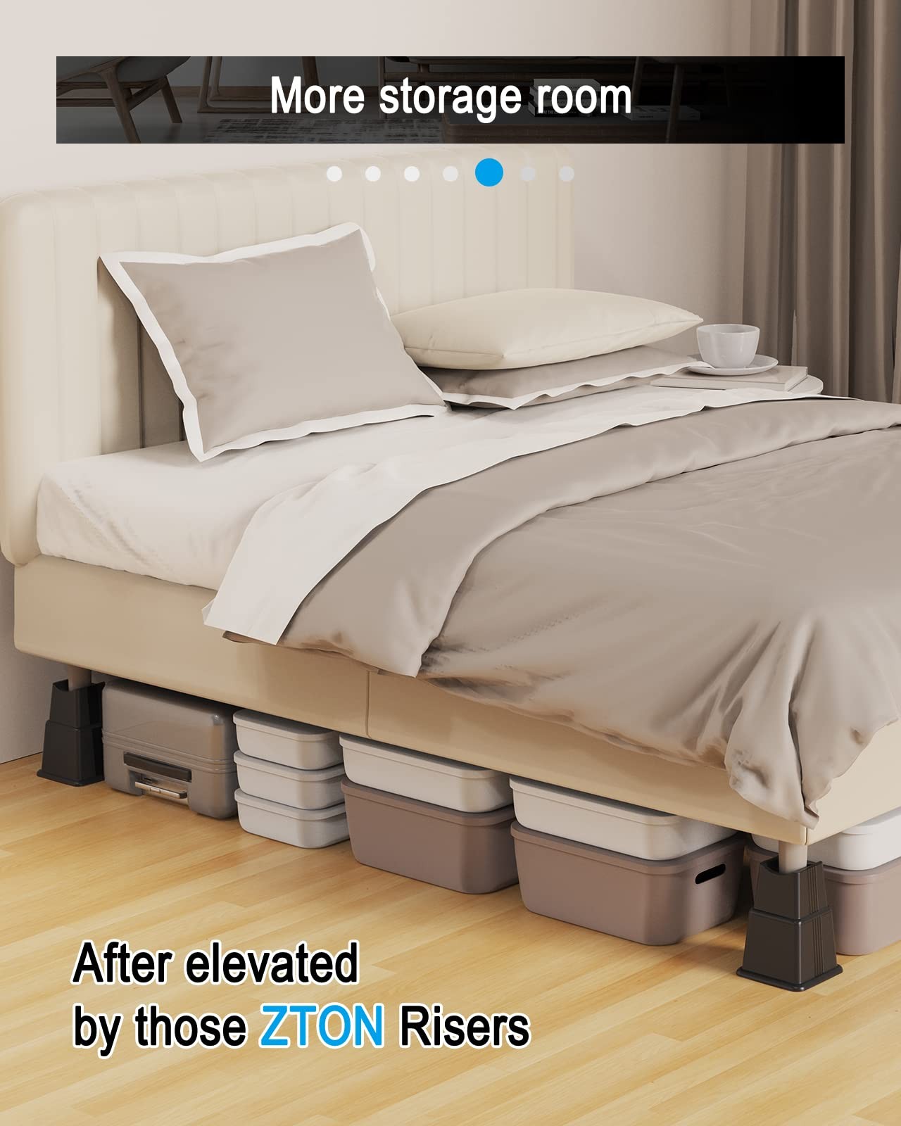 Bed Furniture Risers Elevation in Height 3" Heavy Duty Risers for Both Posts ...