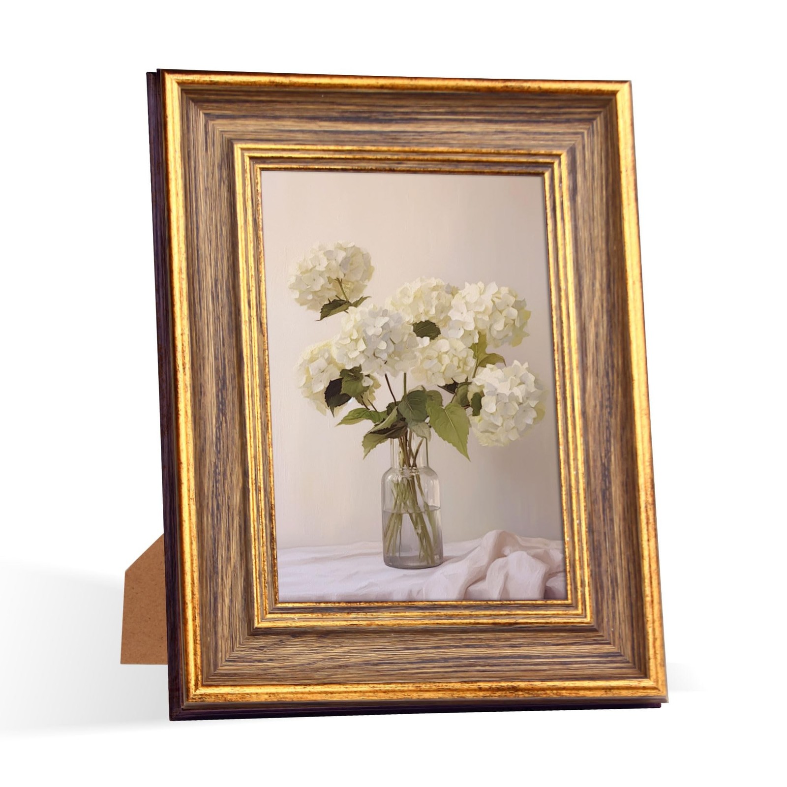 5x7 Vintage Picture Frame Retro Antique Wood Texture Gold Picture Frames 5 by...