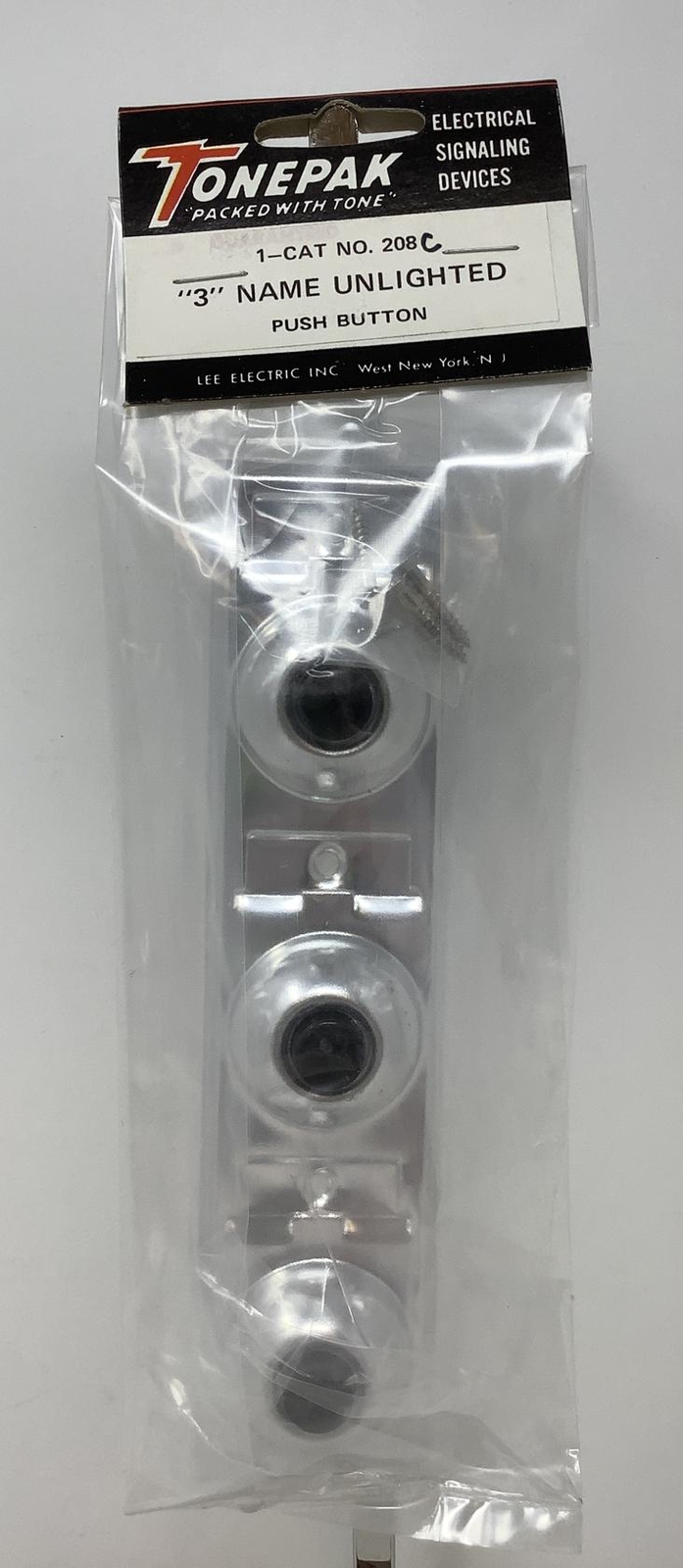 Lee Electrical 208C Silver Tonepak Packed w/ Tone 3 Name Unlighted Push Button