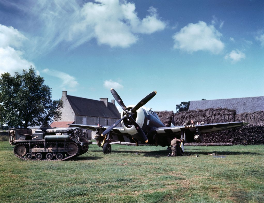 COLOR WW2 Photo WWII P-47 Thunderbolt Fighter France 1944 D-Day World War Two
