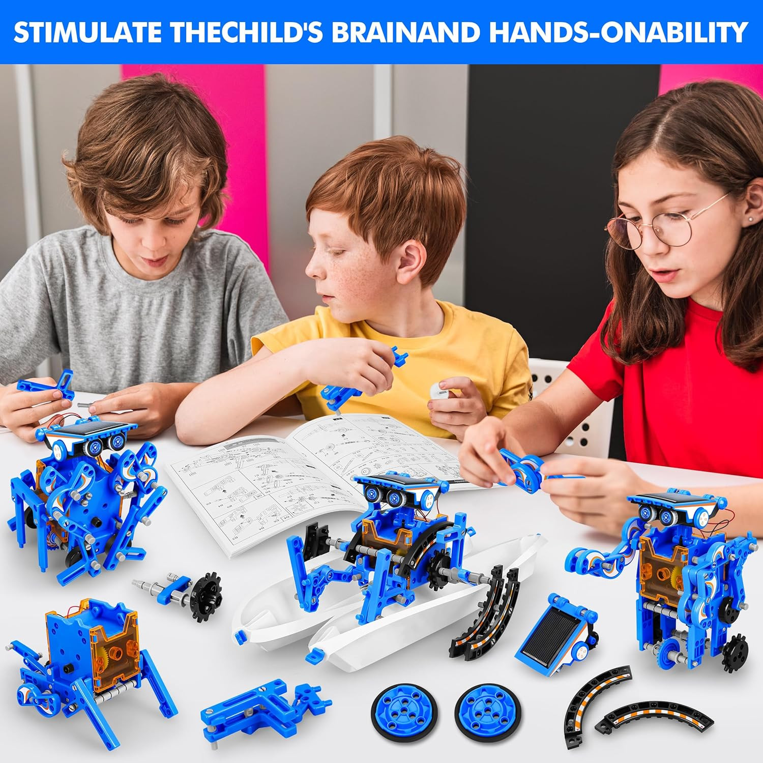 STEM 13-In-1 Education Solar Power Robots Toys for Boys Age 8+ , Educational Toy