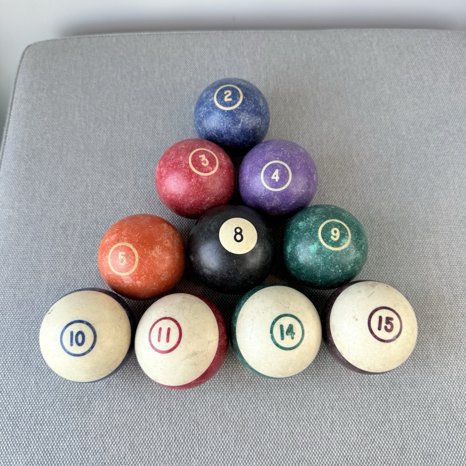Vintage Billiard Pool Ball Lot Cue Ball Replacement Set Missing A Few Mixed