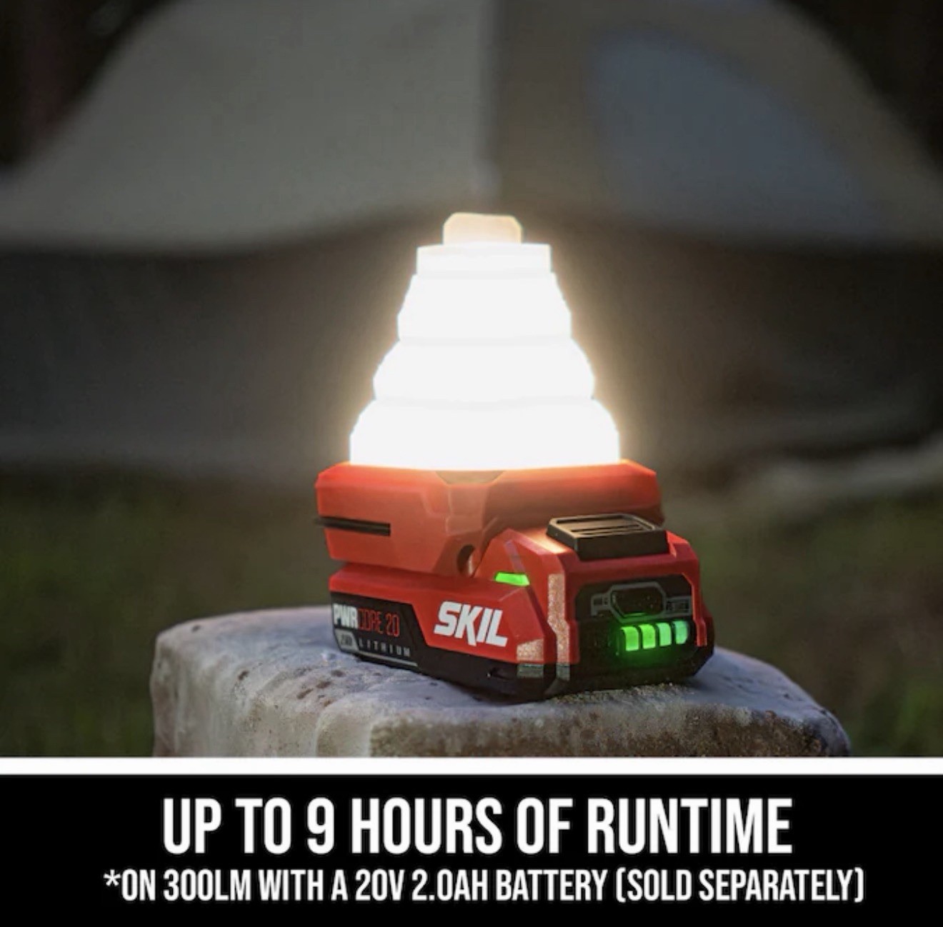 SKIL 12V/20V Collapsible Lantern 300- Lumen 1 -Adjustable Mode LED (accessory)