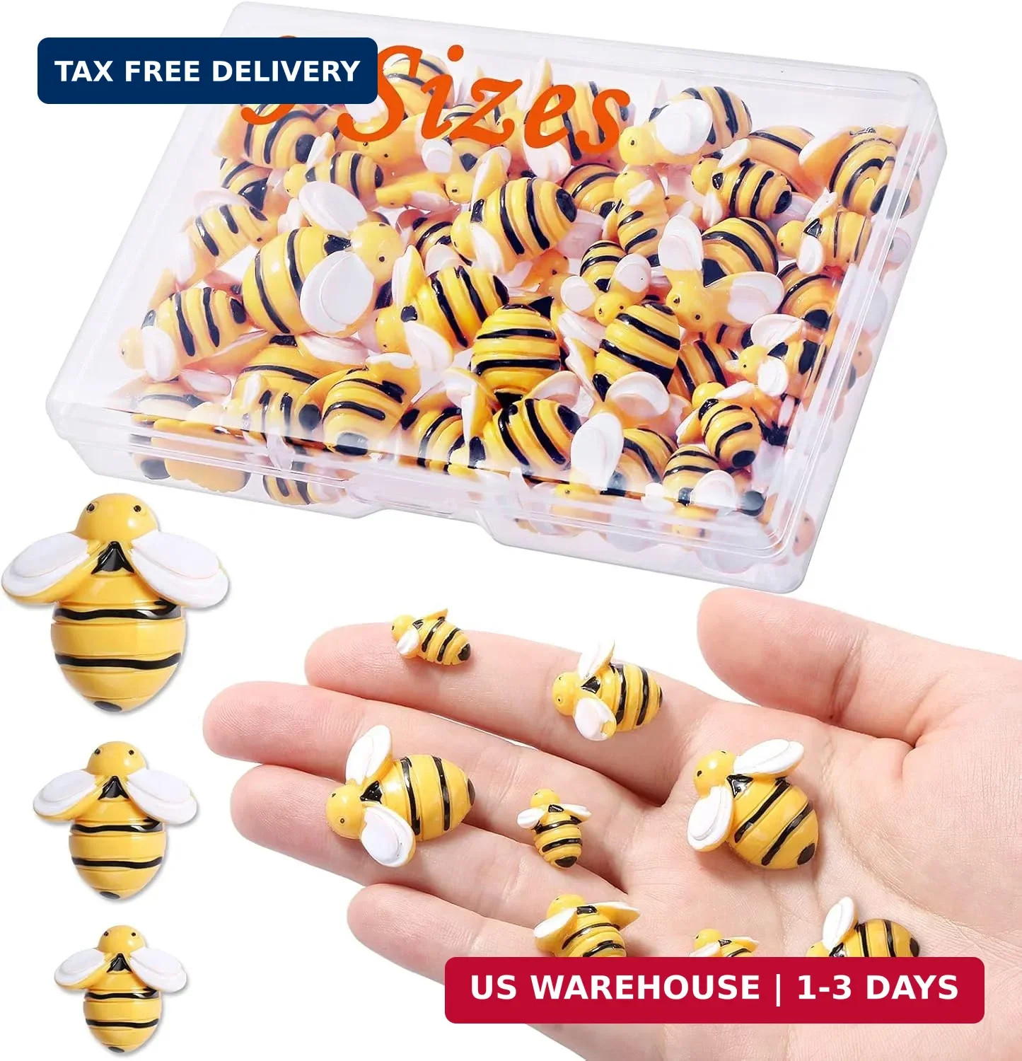35 Pieces Tiny Resin Bees, Resin Bee Decors Bumblebees Embellishment with Box DI