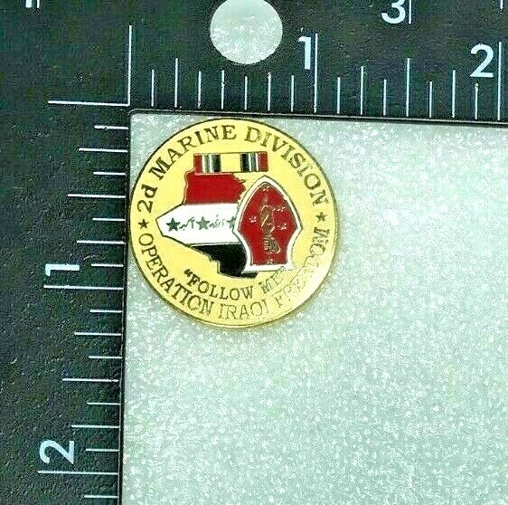 U.S. MARINE CORPS 2nd MARDIV HAT or LAPEL PIN OIF OPERATION IRAQI FREEDOM (P-29)