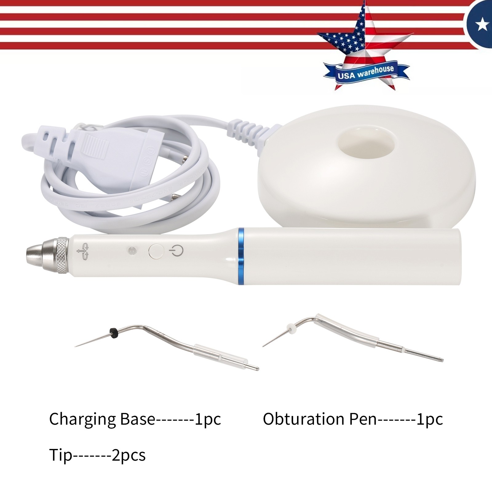 Dental Wireless Gutta Percha Obturation System Endo Heated Pen +Heated Tips