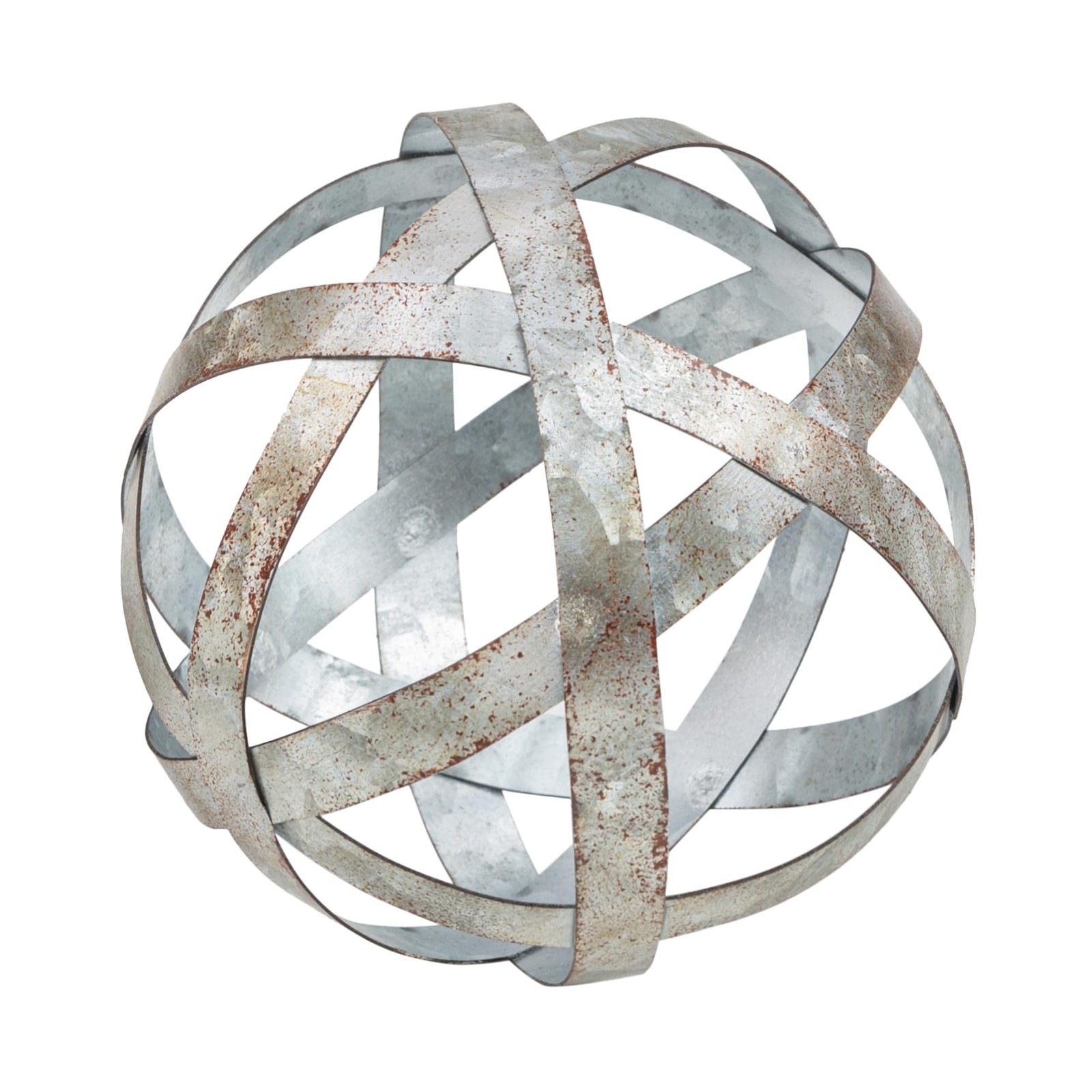 Everydecor Metal Decorative Sphere for Home Decor - Distressed Small, Gray