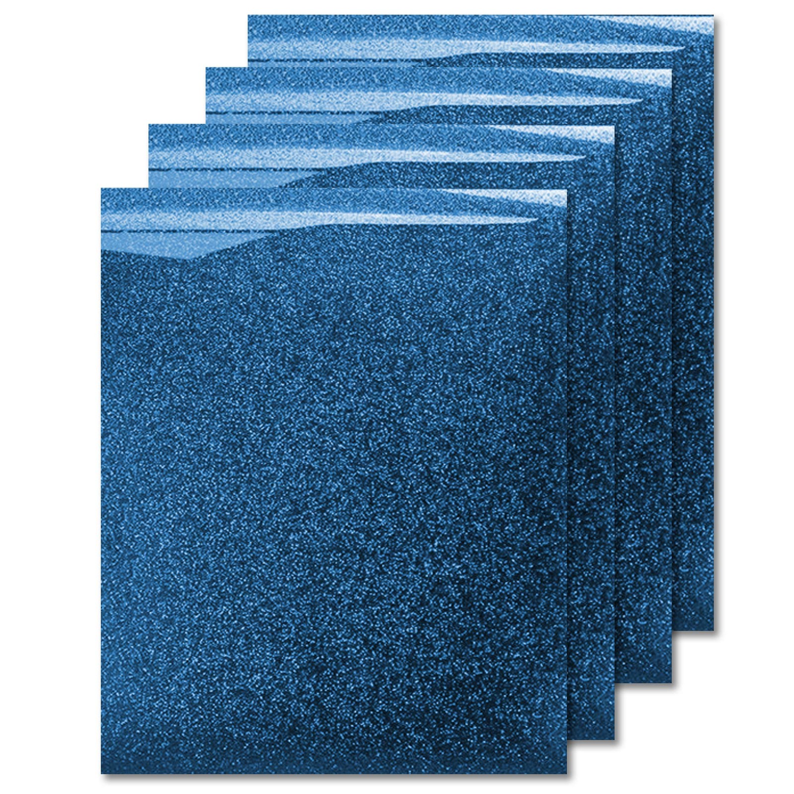 4 Sheets Blue Glitter Heat Transfer Vinyl Iron On HTV T Shirt Sports Wear