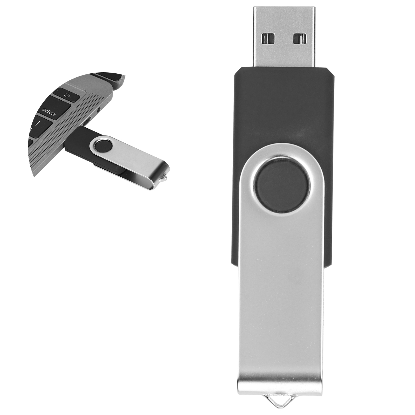 USB Flash Drive Candy Black Rotatable Portable Storage For PC T