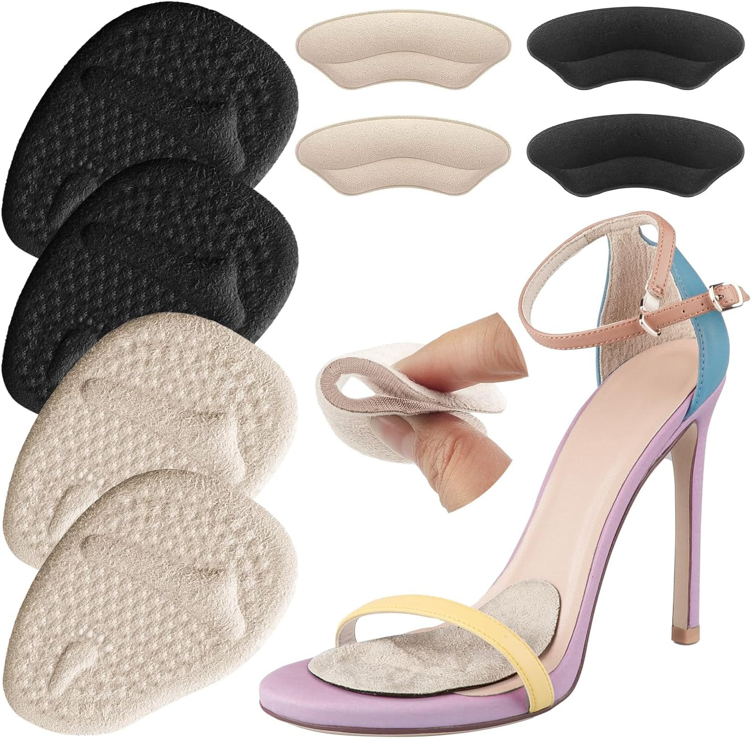 Metatarsal Pads Ball of Foot Cushions, Heel Inserts for Women, Foot Pain High He
