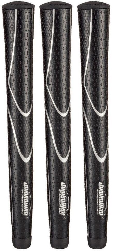 JumboMax Tour Series Golf Grips Black & Silver Size "X-Small" (+3/16") SET OF 3