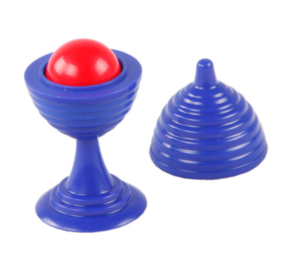 BALL AND VASE Set Magic Trick & Beginner BLUE Plastic Toy Vanishing Appearing