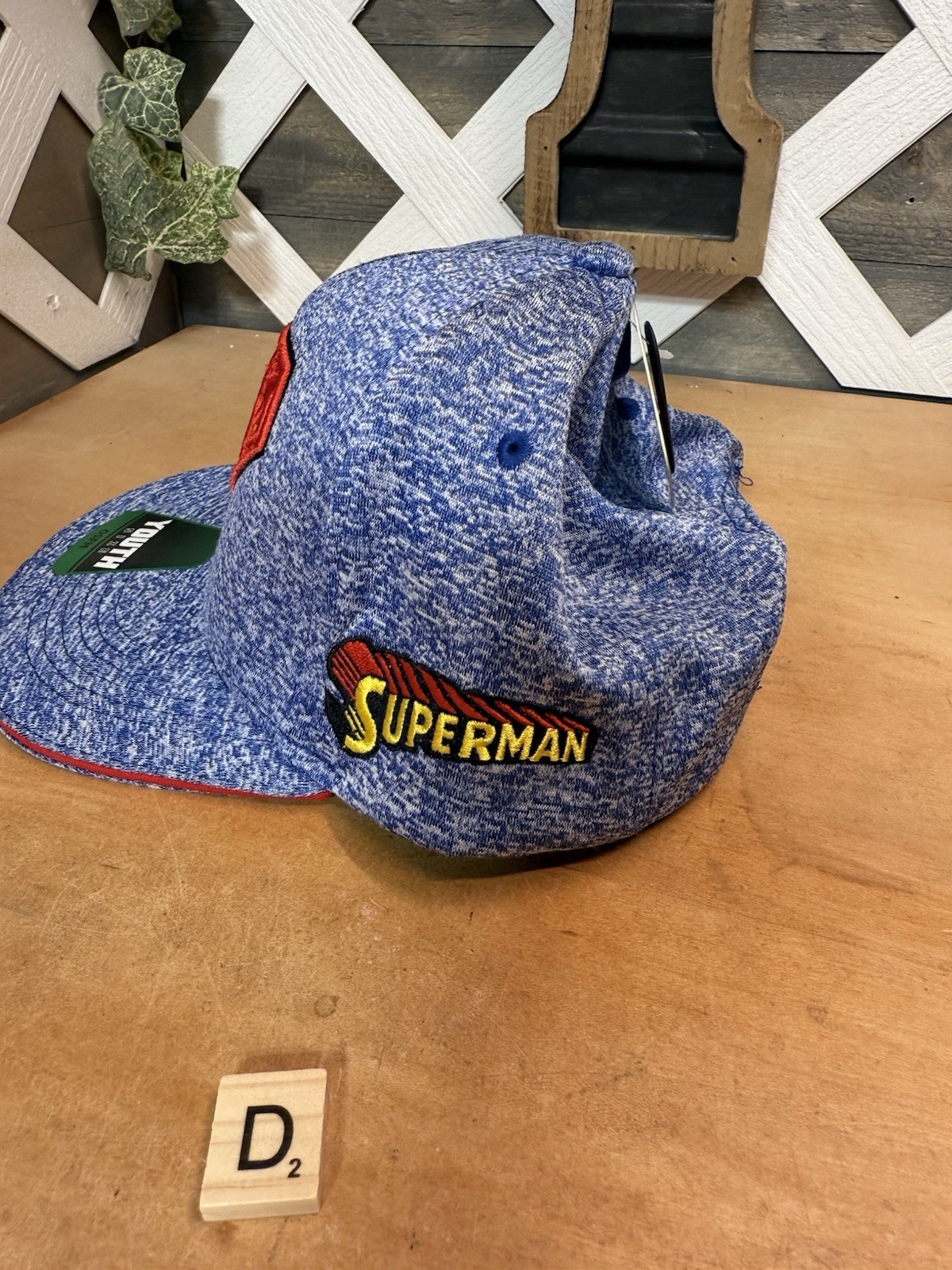 Superman Youth Size OSFM Original Blue Logo Adjustable Snapback Hat