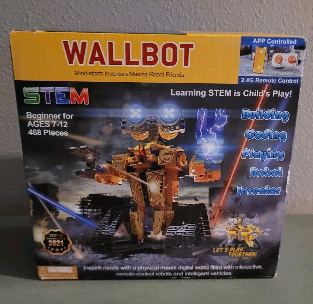 Wallbot Remote Controlled Robot Building Kit STEM - App Controlled NEW