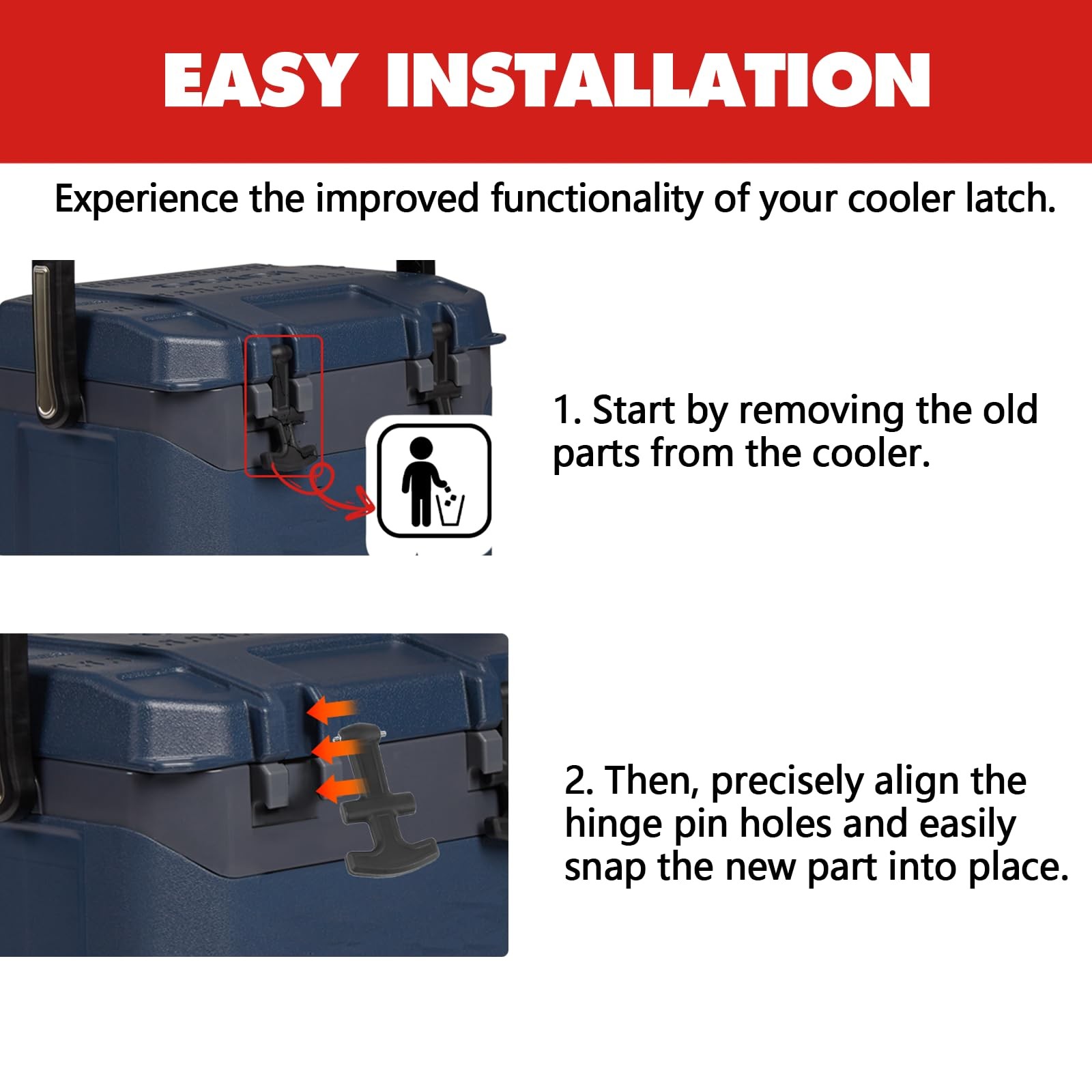 (2-Pack) T-Latch Handle Cooler, Durable Rubber & Easy Installation, Verify Mo...