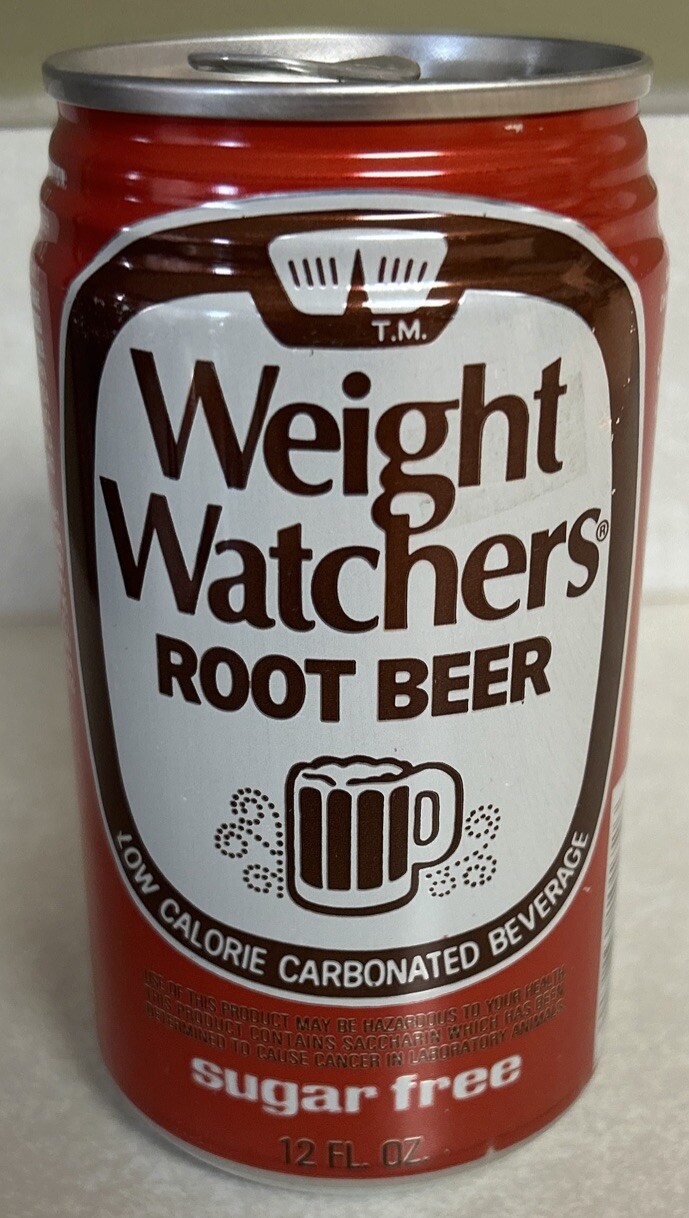Vintage WEIGHT WATCHERS ROOT BEER 12oz. Empty Pull Tab Aluminum Soda Can