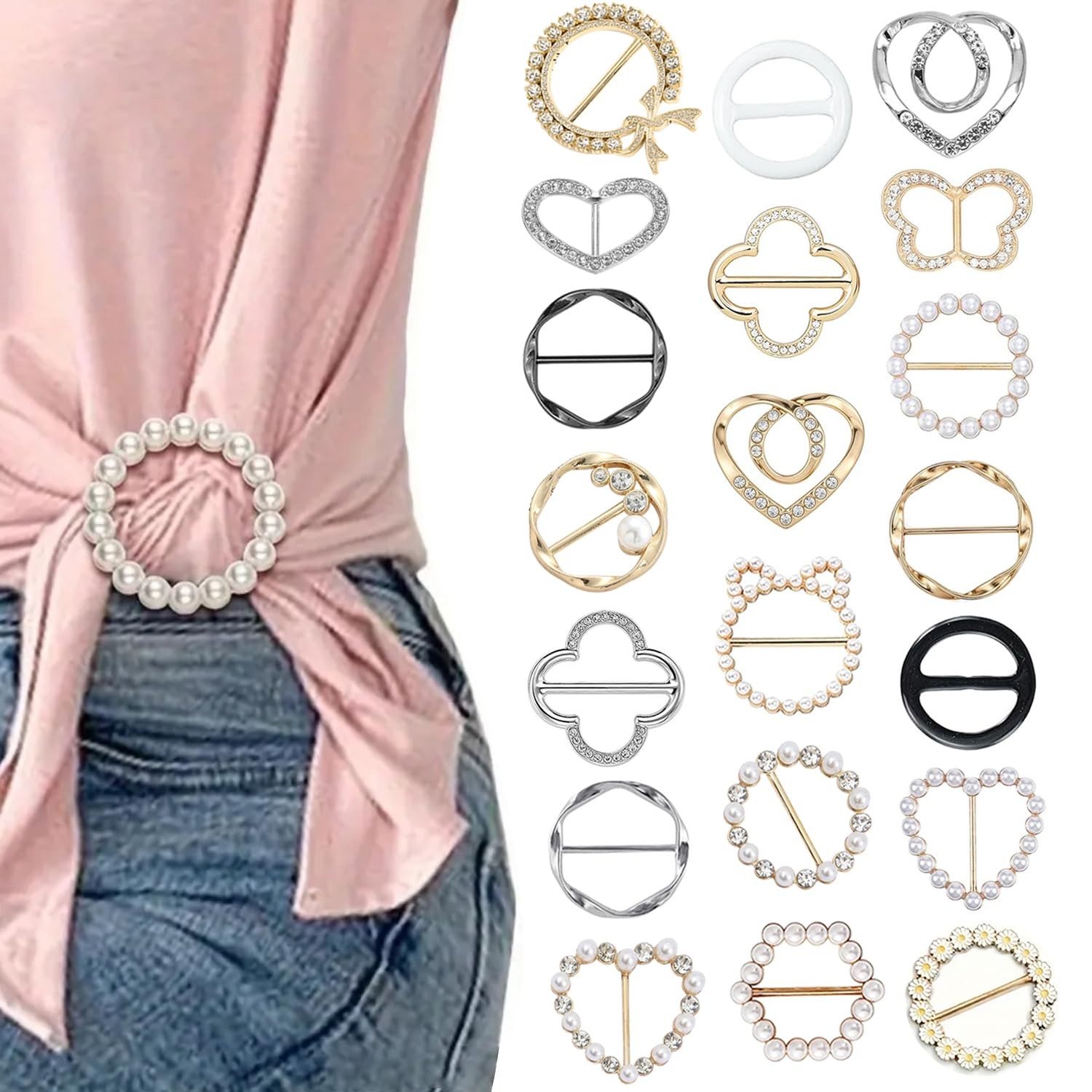 20 Pcs Scarf Ring and Slides for Scarves, Rings Multiple Sizes, Coloful