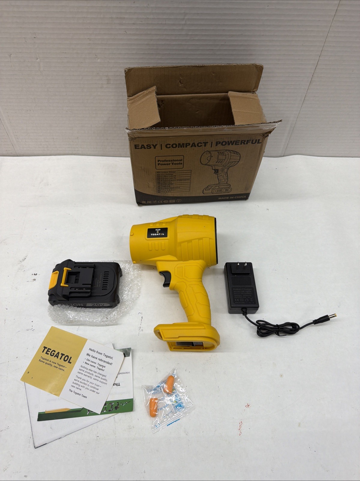 TEGATOL CB-20SE Cordless Leaf Blower 20V With 1 Batteries And 1 Charger CB20SEL