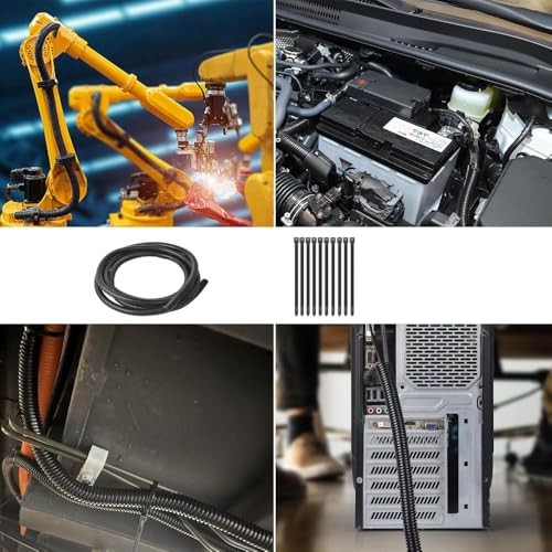 1/4"-32.8ft Split Wire Loom Tubing Cable Management Conduit Flexible Covers