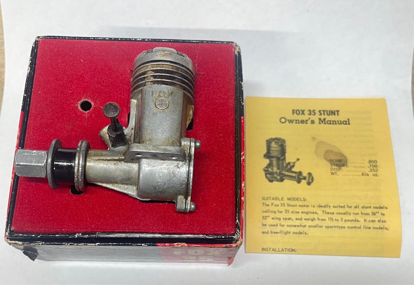 Vintage Fox 35 model plane engine.