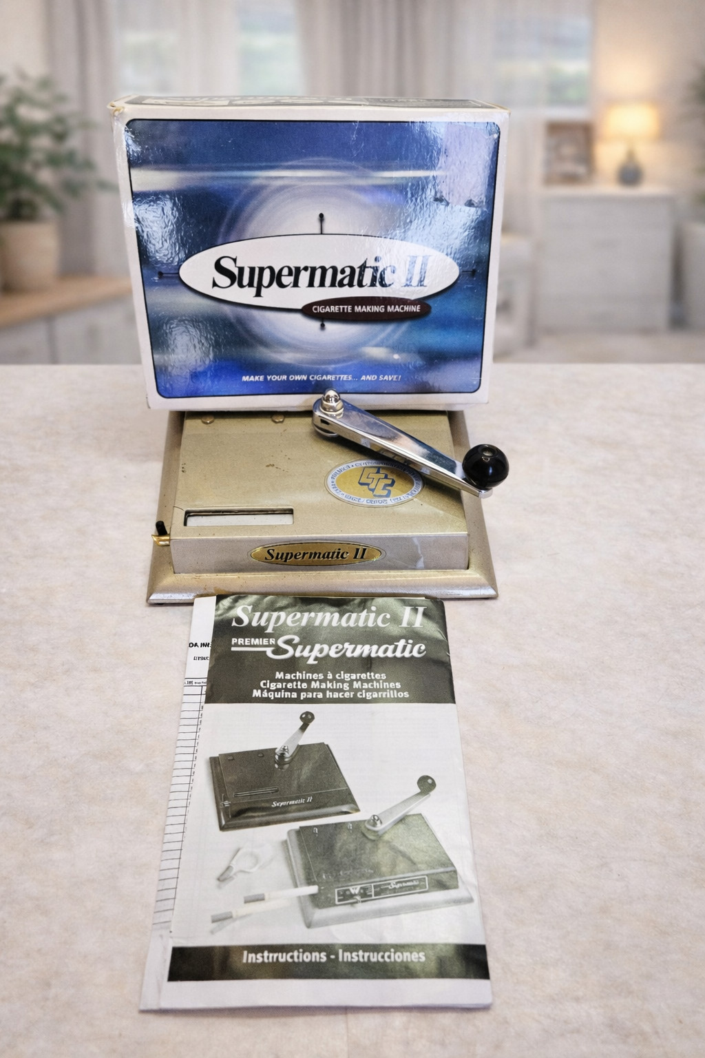 Vintage Supermatic II Cigarette Making Machine in Original Box with Manual