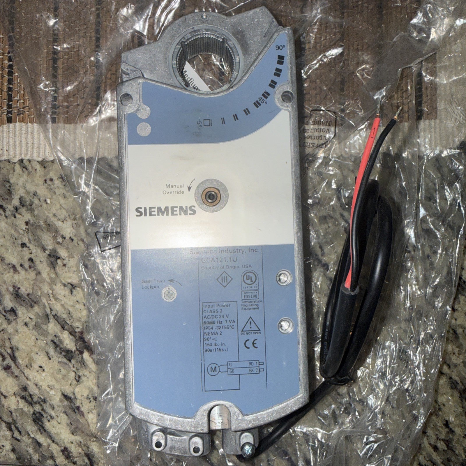 Siemens GCA121.1U OpenAir Electronic Damper Actuator