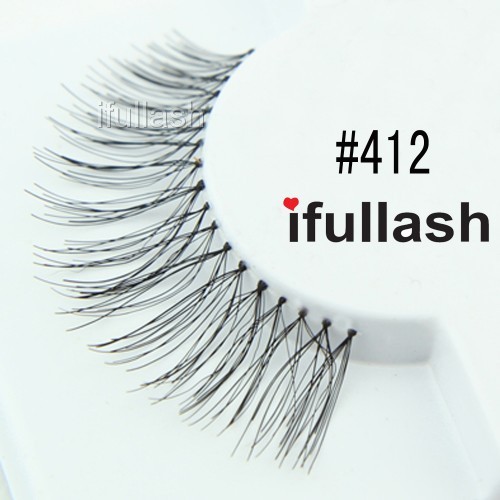 #412  6 or 12 pairs of ifullash 100% human hair Eyelashes- BLACK