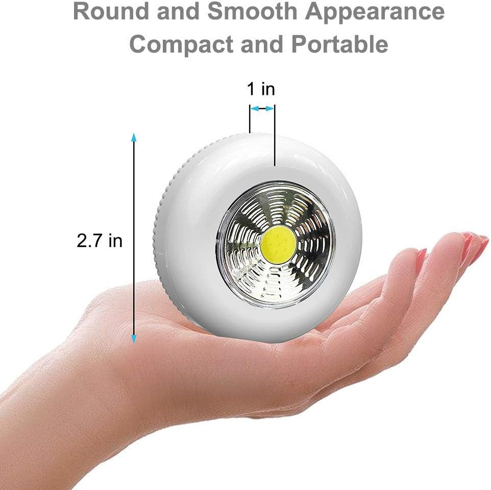 6-Pcs Bright Stick UP LED Light Wireless Tap Lights Battery Powered Push Light